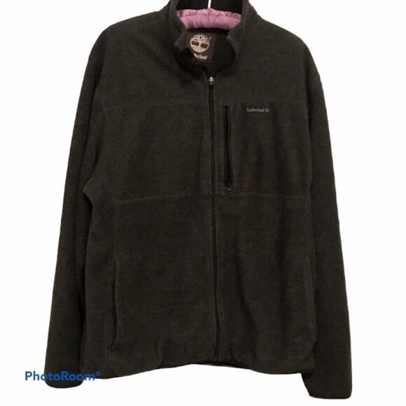 Timberland Fleece Jacket Full Zip Gray Size Medium - Picture 2 of 8